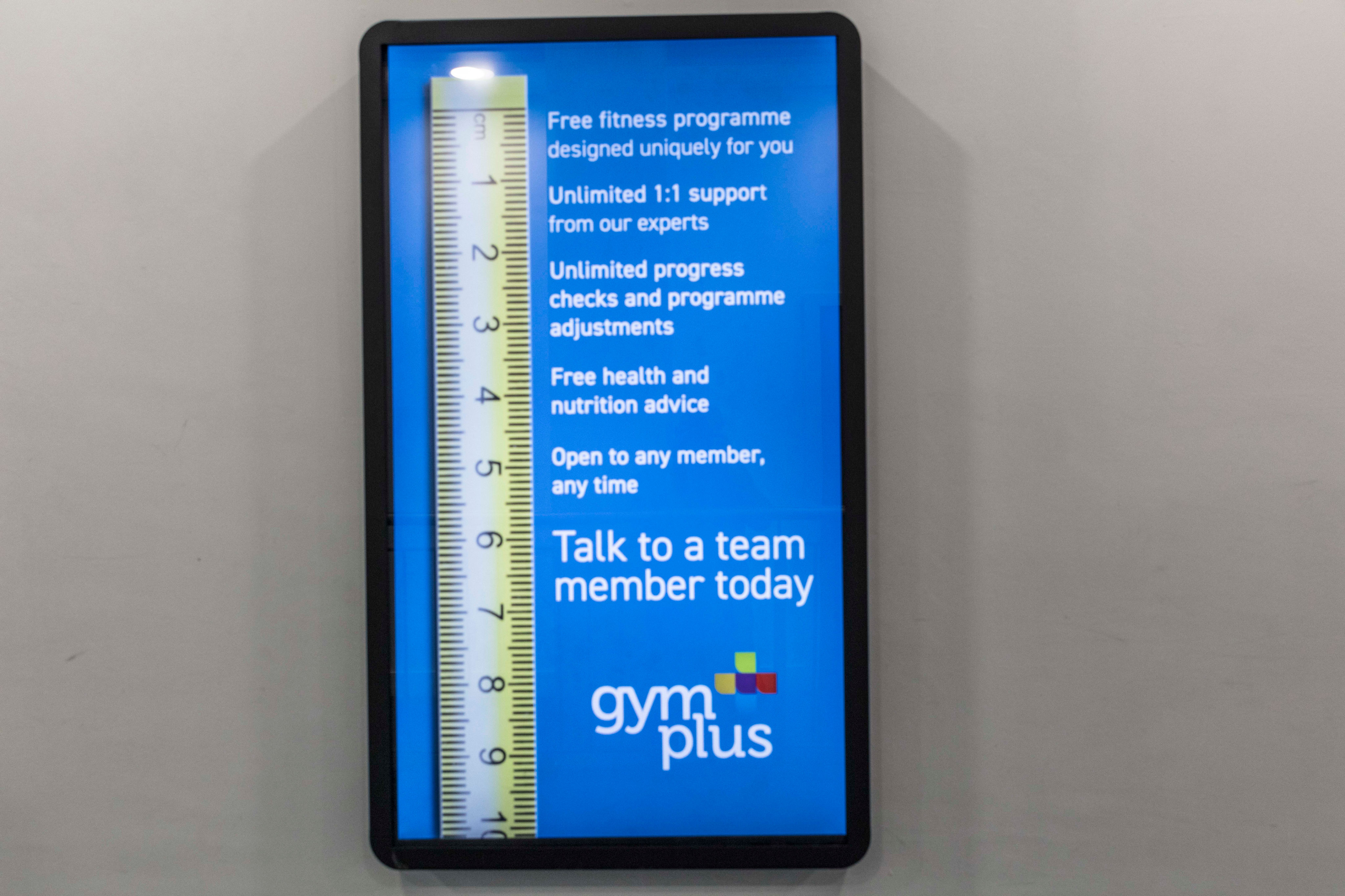 Digital display at Gym Plus